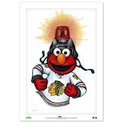 Elmo Chicago Blackhawks 24" x 36" Sesame Street Limited Edition Fine Art Print