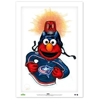 Elmo Columbus Blue Jackets 14" x 20" Sesame Street Limited Edition Fine Art Print