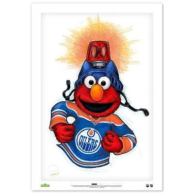 Elmo Edmonton Oilers 14" x 20" Sesame Street Limited Edition Fine Art Print