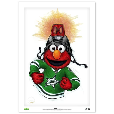 Elmo Dallas Stars 14" x 20" Sesame Street Limited Edition Fine Art Print