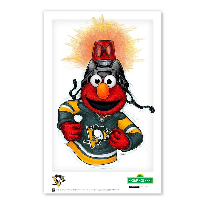 Elmo Pittsburgh Penguins 11" x 17" Sesame Street Poster Print