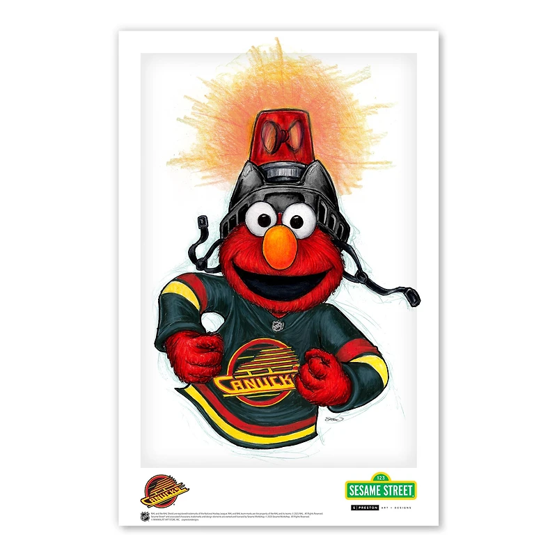 Elmo Vancouver Canucks 11" x 17" Sesame Street Poster Print