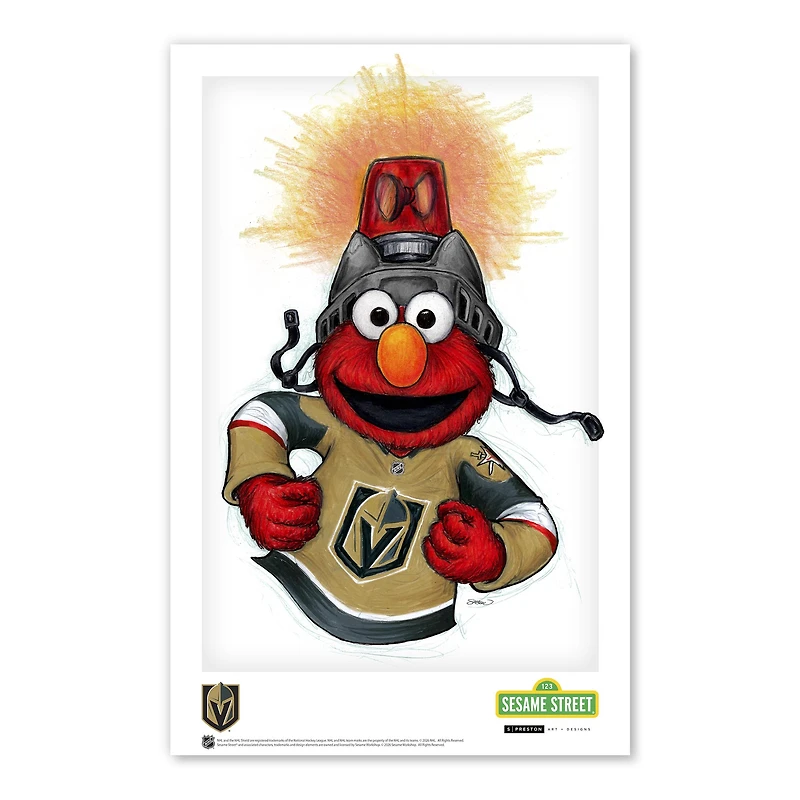 Elmo Vegas Golden Knights 11" x 17" Sesame Street Poster Print