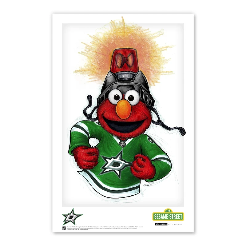 Elmo Dallas Stars 11" x 17" Sesame Street Poster Print