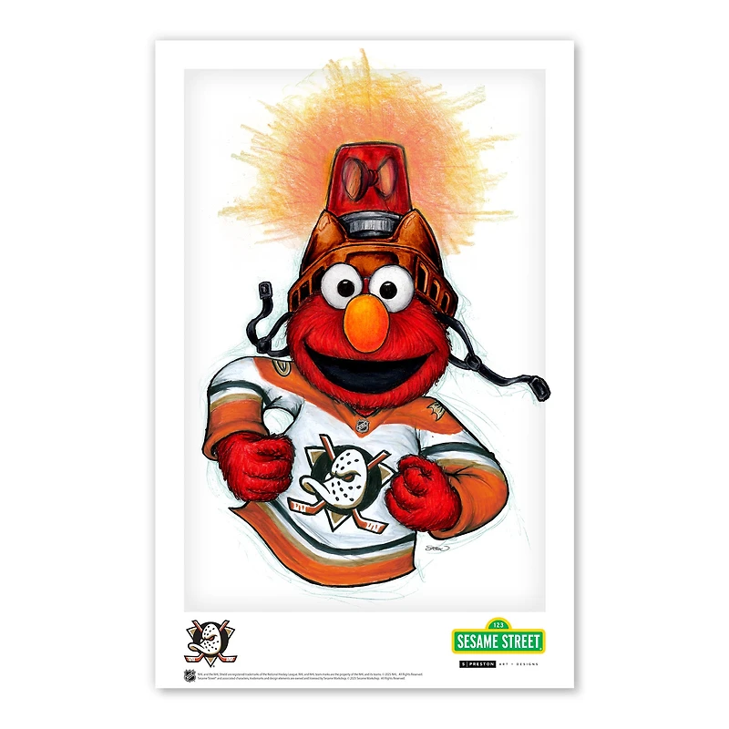 Elmo Anaheim Ducks 11" x 17" Sesame Street Poster Print
