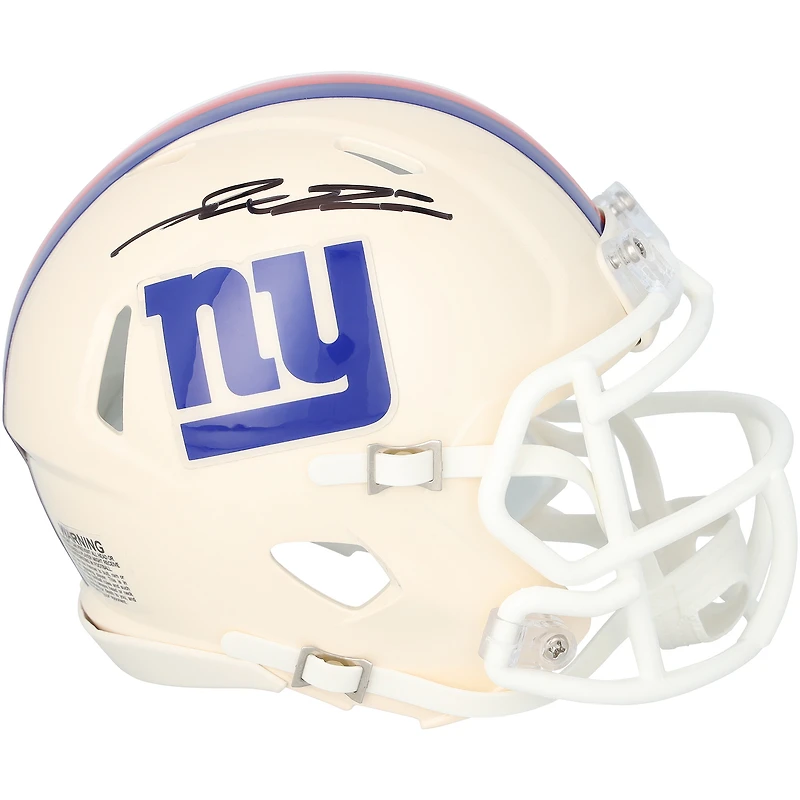 Jaxson Dart New York Giants Autographed Riddell Retro Speed Mini Helmet