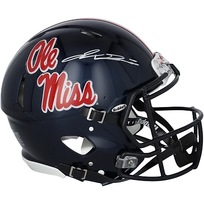 Jaxson Dart Ole Miss Rebels Autographed Riddell Navy Speed Authentic Helmet