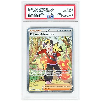 Ethan's Adventure 2025 Pokemon Destined Rivals Special Illustration Rare #236 PSA Authenticated 10 Card