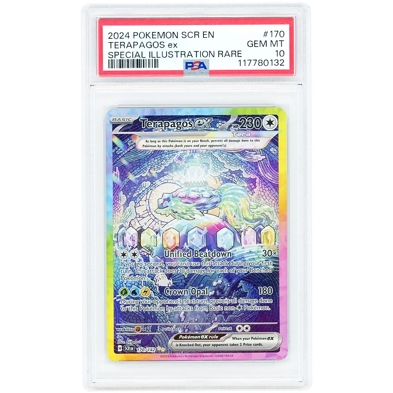 Terapagos EX 2024 Pokemon Stellar Crown Special Illustration Rare #170 PSA Authenticated 10 Card