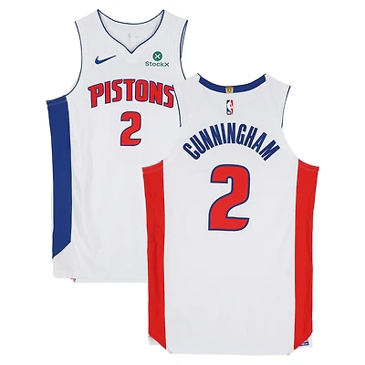 Cade Cunningham Detroit Pistons Game-Used #2 White Nike Jersey vs. Phoenix Suns on January 15, 2026 - Size 50+4