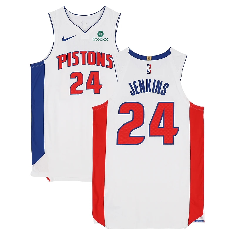 Daniss Jenkins Detroit Pistons Game-Used #24 White Nike Jersey vs. Orlando Magic on April 22, 2026 - Size 48+4
