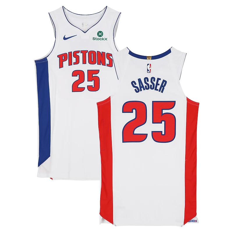 Marcus Sasser Detroit Pistons Game-Used #25 White Nike Jersey vs. Milwaukee Bucks on April 8 and vs. Indiana Pacers on April 12, 2026 - Size 46+6
