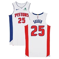 Marcus Sasser Detroit Pistons Game-Used #25 White Nike Jersey vs. Milwaukee Bucks on April 8 and vs. Indiana Pacers on April 12, 2026 - Size 46+6