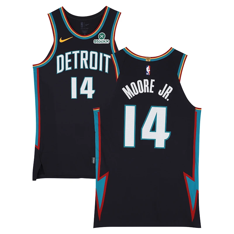 Wendell Moore Jr. Detroit Pistons Player-Issued #14 Black Nike City Edition Jersey from the 2025-26 NBA Season - Size 48+4