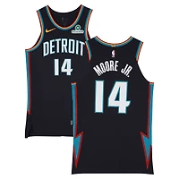 Wendell Moore Jr. Detroit Pistons Player-Issued #14 Black Nike City Edition Jersey from the 2025-26 NBA Season - Size 48+4
