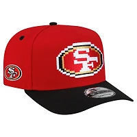Men's New Era Scarlet/Black San Francisco 49ers Pixel A-Frame 9FIFTY Snapback Hat