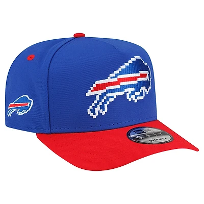 Men's New Era Royal/Red Buffalo Bills Pixel A-Frame 9FIFTY Snapback Hat