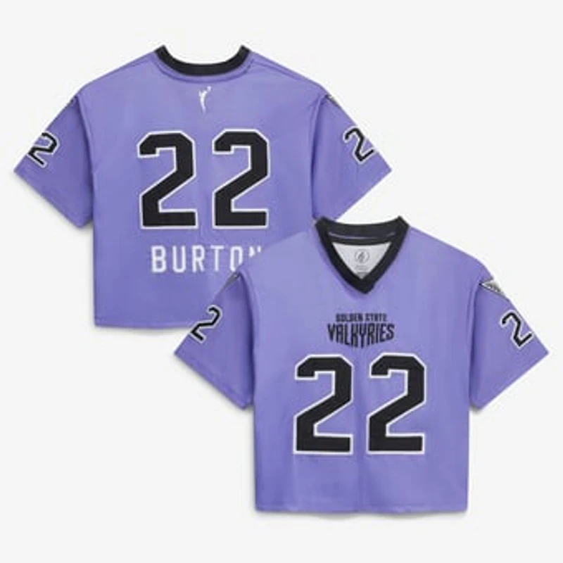 Women's FISLL Veronica Burton Violet Golden State Valkyries Cropped Football Jersey