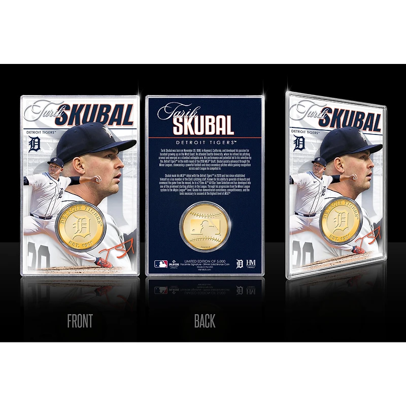 Highland Mint Tarik Skubal Detroit Tigers Limited Edition Bronze Coin Card with Acrylic Holder