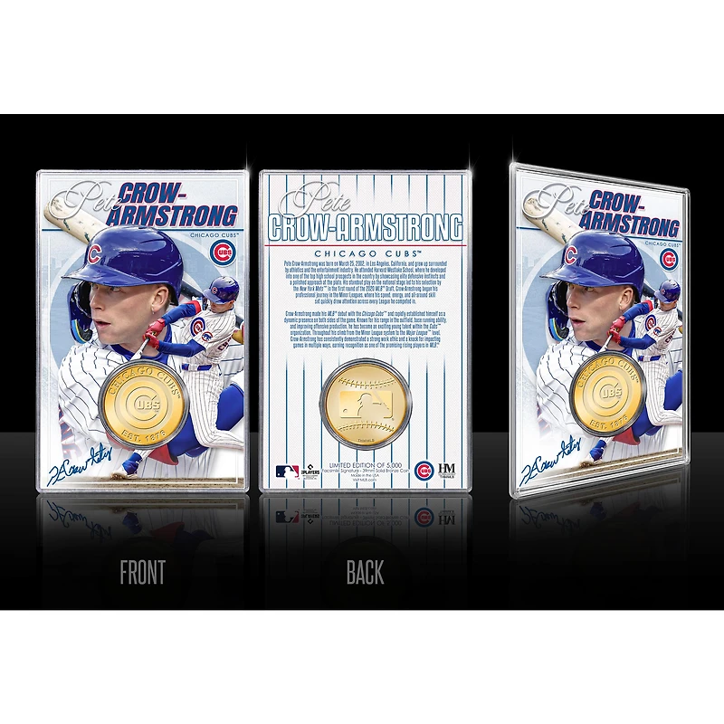 Highland Mint Pete Crow-Armstrong Chicago Cubs Limited Edition Bronze Coin Card with Acrylic Holder