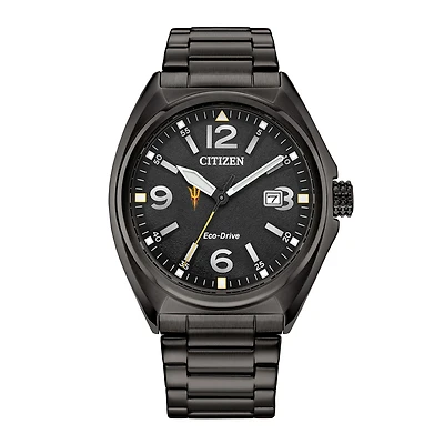 Men's Citizen Watch Black Arizona State Sun Devils Eco-Drive Sport Casual Stainless Steel Black Dial Bracelet Watch