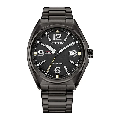 Men's Citizen Watch Black Cincinnati Bearcats Eco-Drive Sport Casual Stainless Steel Black Dial Bracelet Watch