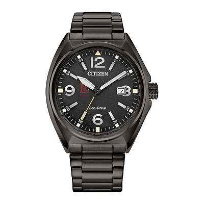 Men's Citizen Watch Black Elon Phoenix Eco-Drive Sport Casual Stainless Steel Black Dial Bracelet Watch