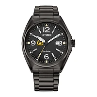 Men's Citizen Watch Black Cal Bears Eco-Drive Sport Casual Stainless Steel Black Dial Bracelet Watch