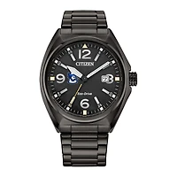 Men's Citizen Watch Black Creighton Bluejays Eco-Drive Sport Casual Stainless Steel Black Dial Bracelet Watch