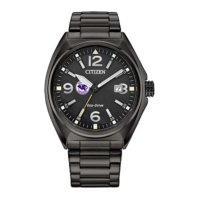 Men's Citizen Watch Black High Point Panthers Eco-Drive Sport Casual Stainless Steel Black Dial Bracelet Watch