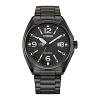 Men's Citizen Watch Black Montana State Bobcats Eco-Drive Sport Casual Stainless Steel Black Dial Bracelet Watch