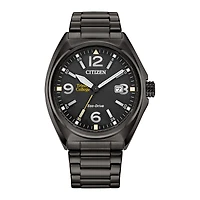 Men's Citizen Watch Black Trinity Bantams Eco-Drive Sport Casual Stainless Steel Black Dial Bracelet Watch