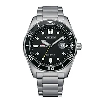 Men's Citizen Watch Silver Cincinnati Bearcats Eco-Drive Sport Casual Stainless Black Dial Steel Watch
