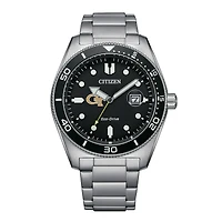 Men's Citizen Watch Silver Georgia Tech Yellow Jackets Eco-Drive Sport Casual Stainless Black Dial Steel Watch