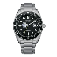 Men's Citizen Watch Silver Kentucky Wildcats Eco-Drive Sport Casual Stainless Black Dial Steel Watch