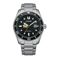 Men's Citizen Watch Silver Pitt Panthers Eco-Drive Sport Casual Stainless Black Dial Steel Watch