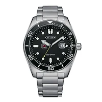 Men's Citizen Watch Silver South Carolina Gamecocks Eco-Drive Sport Casual Stainless Black Dial Steel Watch