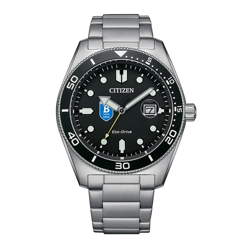 Men's Citizen Watch Silver Bentley Falcons Eco-Drive Sport Casual Stainless Black Dial Steel Watch