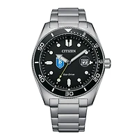 Men's Citizen Watch Silver Bentley Falcons Eco-Drive Sport Casual Stainless Black Dial Steel Watch