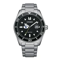 Men's Citizen Watch Silver BYU Cougars Eco-Drive Sport Casual Stainless Black Dial Steel Watch