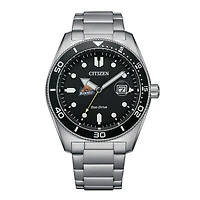 Men's Citizen Watch Silver Bucknell Bison Eco-Drive Sport Casual Stainless Black Dial Steel Watch