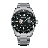Men's Citizen Watch Silver Charleston Cougars Eco-Drive Sport Casual Stainless Black Dial Steel Watch