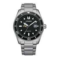 Men's Citizen Watch Silver Drexel Dragons Eco-Drive Sport Casual Stainless Black Dial Steel Watch