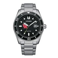 Men's Citizen Watch Silver Houston Cougars Eco-Drive Sport Casual Stainless Black Dial Steel Watch