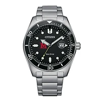 Men's Citizen Watch Silver Miami University RedHawks Eco-Drive Sport Casual Stainless Black Dial Steel Watch