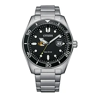 Men's Citizen Watch Silver Missouri Tigers Eco-Drive Sport Casual Stainless Black Dial Steel Watch
