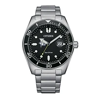 Men's Citizen Watch Silver New Hampshire Wildcats Eco-Drive Sport Casual Stainless Black Dial Steel Watch
