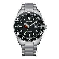Men's Citizen Watch Silver Oregon State Beavers Eco-Drive Sport Casual Stainless Black Dial Steel Watch