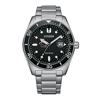 Men's Citizen Watch Silver Saint Joseph's Hawks Eco-Drive Sport Casual Stainless Black Dial Steel Watch