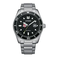 Men's Citizen Watch Silver Tampa Spartans Eco-Drive Sport Casual Stainless Black Dial Steel Watch